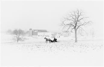 TICE, GEORGE A. (1938- ) Winter scene * Farmer plowing. Together, 2 photographs.